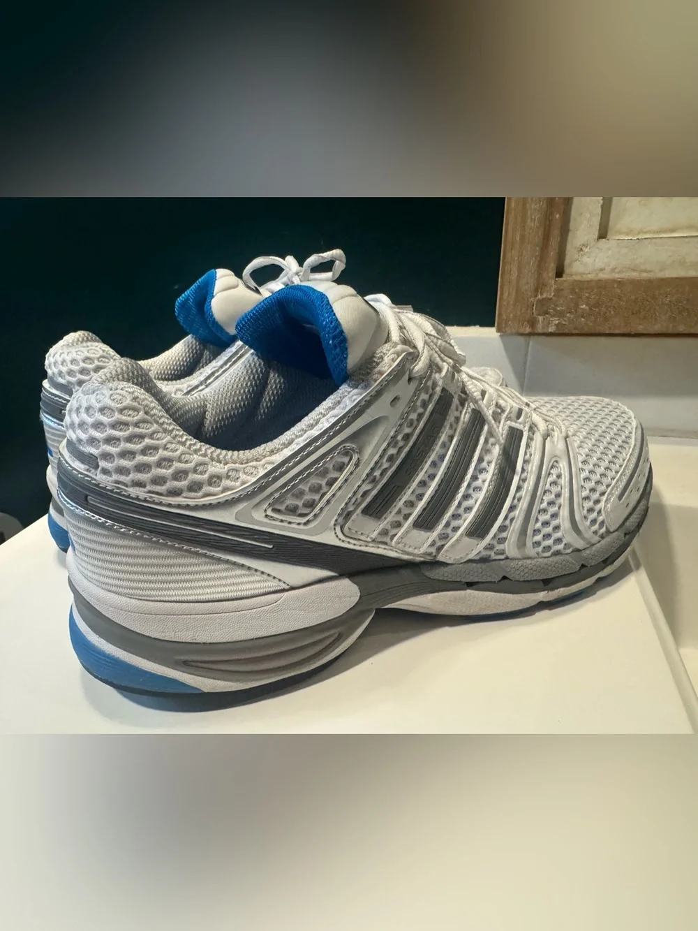 adidas ADIZERO Men's White, Gray Royal blue Running Shoes - Size 12